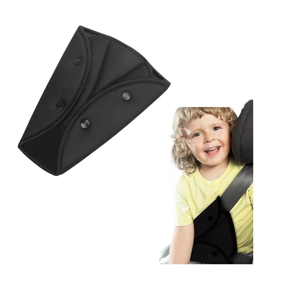 Triángulo Del Cinturón De Seguridad Para Niños Negro .