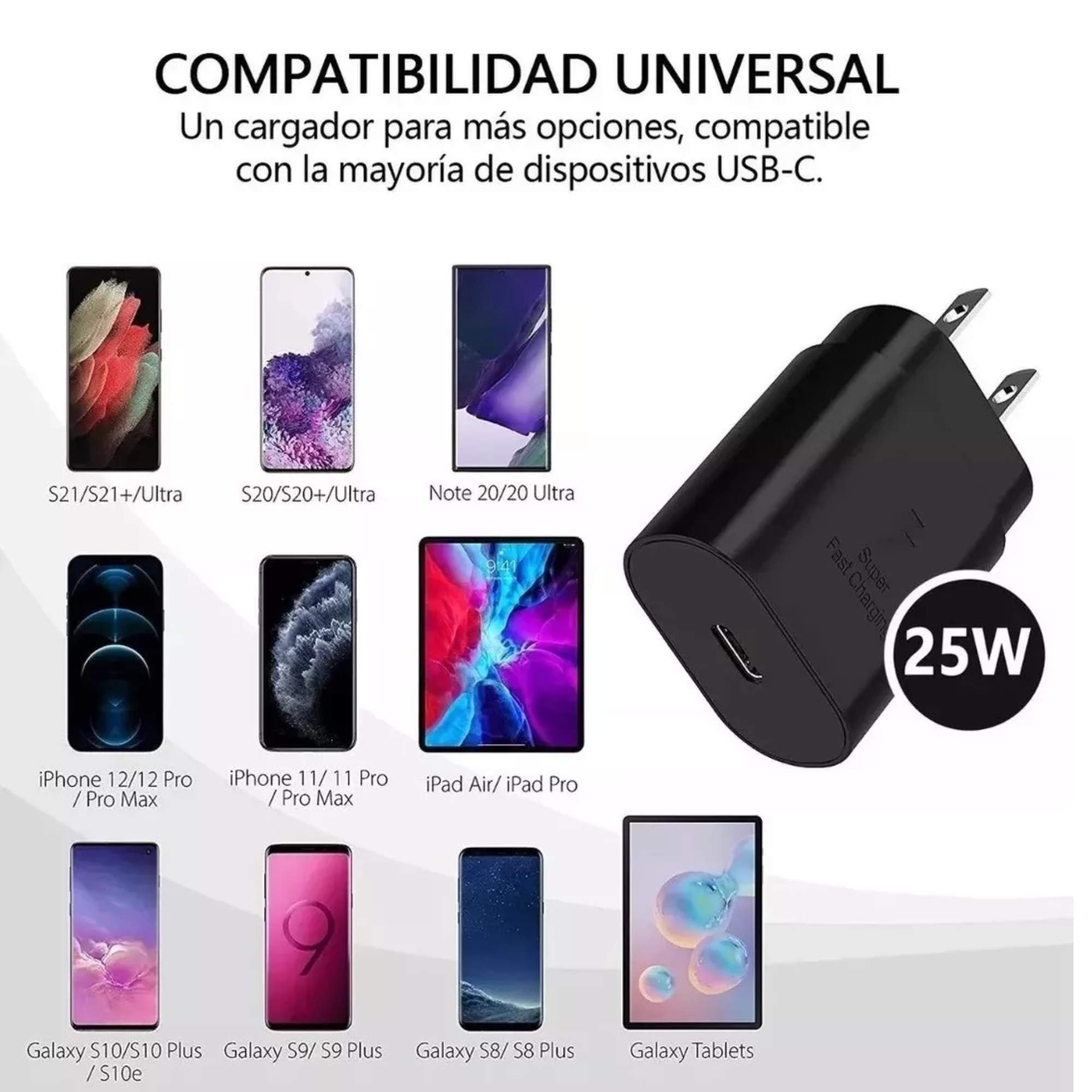 Cargador Tipo C 25w Carga Rápido Para Samsung + Cable