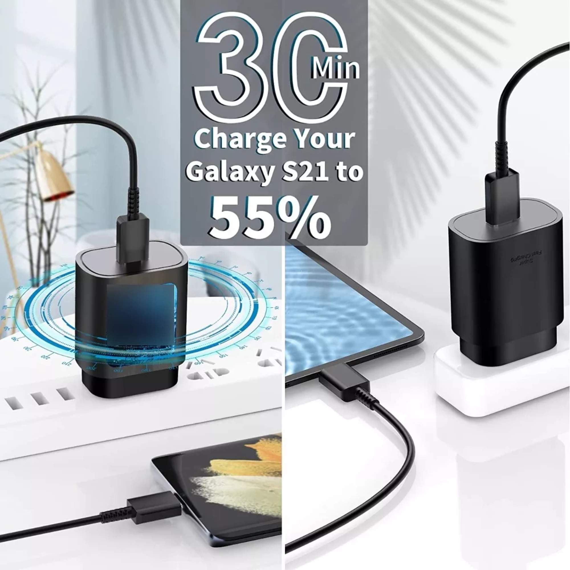 Cargador Tipo C 25w Carga Rápido Para Samsung + Cable