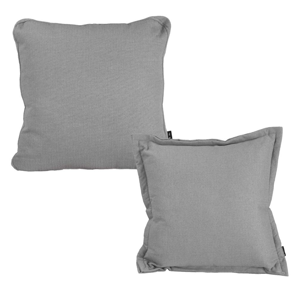 Set de 2 Cojines Decorativos Cuadrados Dicasa Have Kappa y Zita Havre Gris.