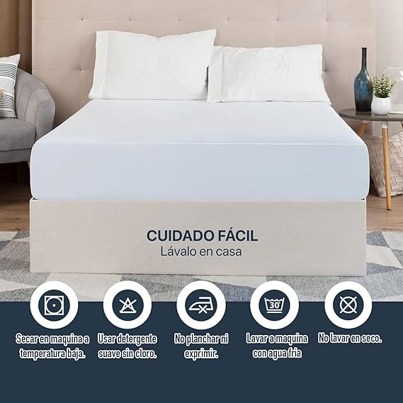 A Tucorresi Cubre Colchones Matrimoniales - 100% Impermeable e Hipoalergénico Funda de Colchón,.
