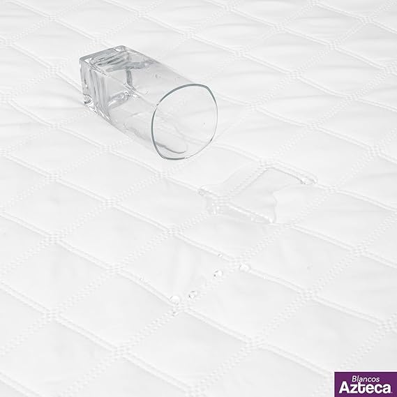 A Azteca Protector de Colchon Ultrasonico Microfibra Repelente, Acabado Premium. Tamaño Queen Size (152 x 190 cm) Ajusta Colchones de 15-40cm..