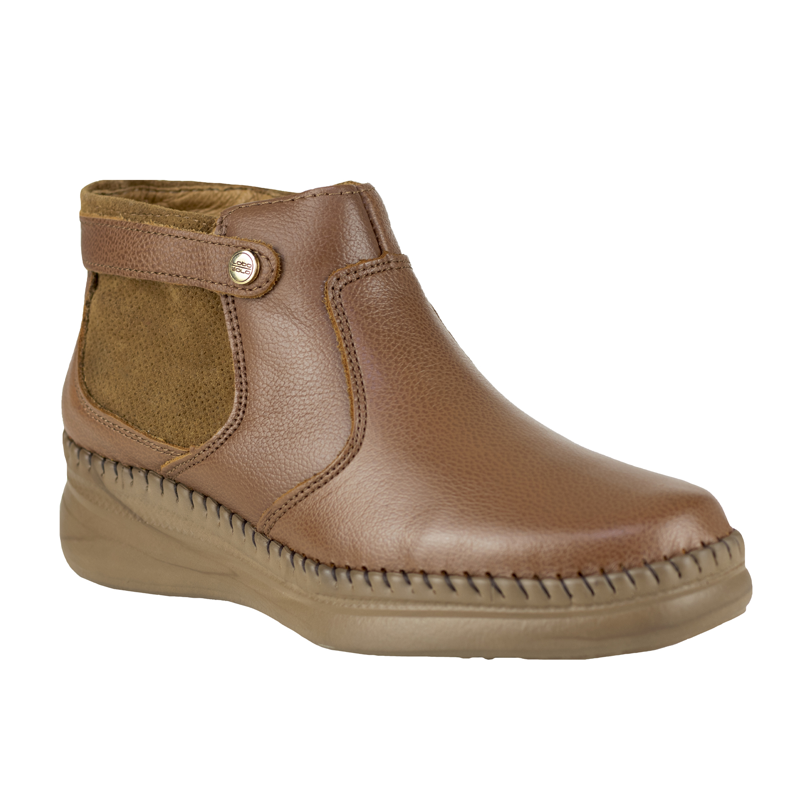 Botines Casuales Semivestir Mujer Lobo Solo 4983 Miel Cierre.