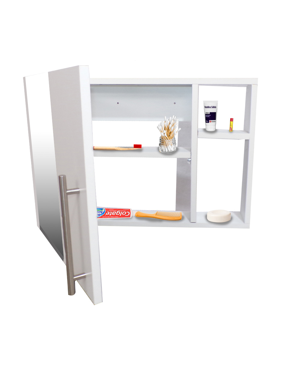 Combo De Gabinete Para Baño 07 Derecho Con Lavamanos Y Monomando + Botiquin Con Espejo