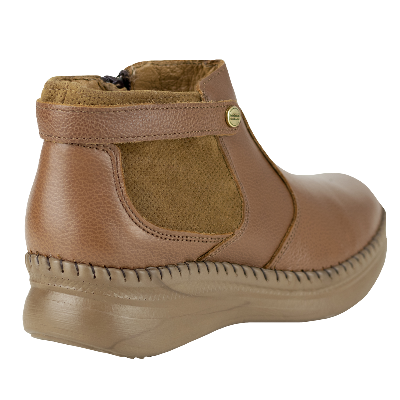 Botines Casuales Semivestir Mujer Lobo Solo 4983 Miel Cierre.