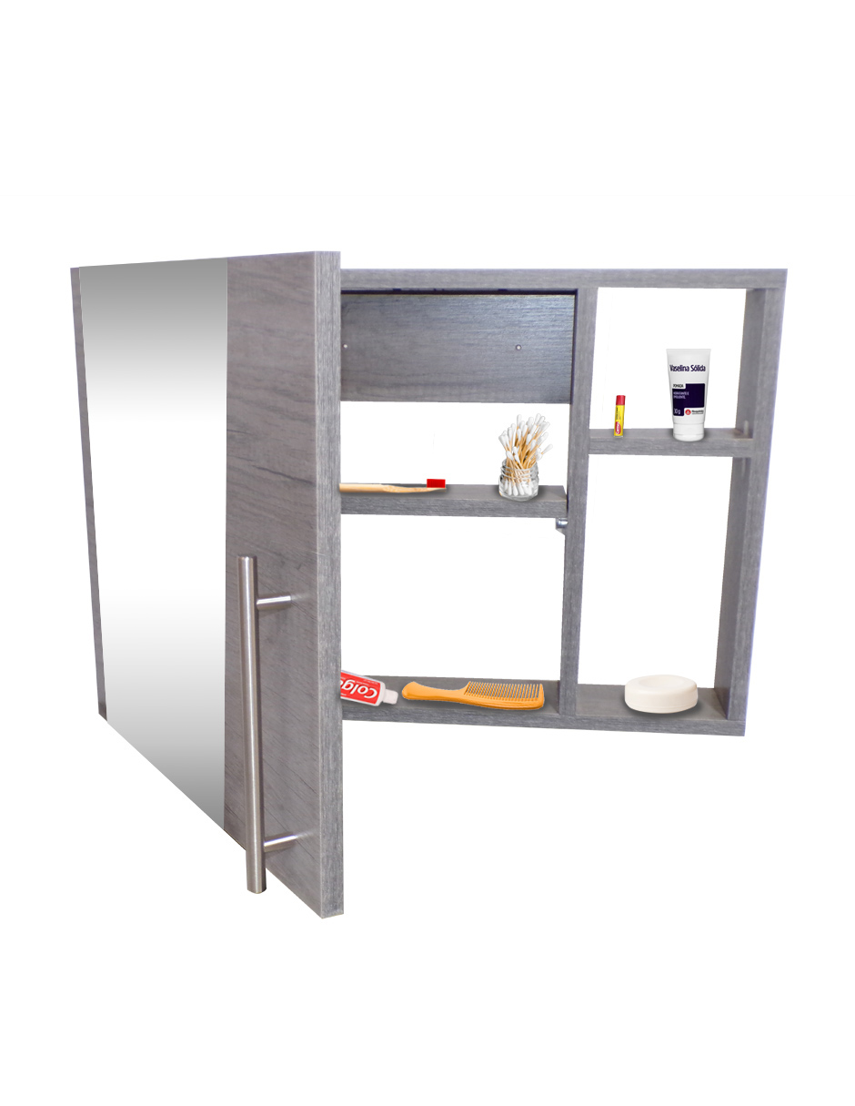 Combo De Gabinete Para Baño 07 Derecho Con Lavamanos Y Monomando + Botiquin Con Espejo