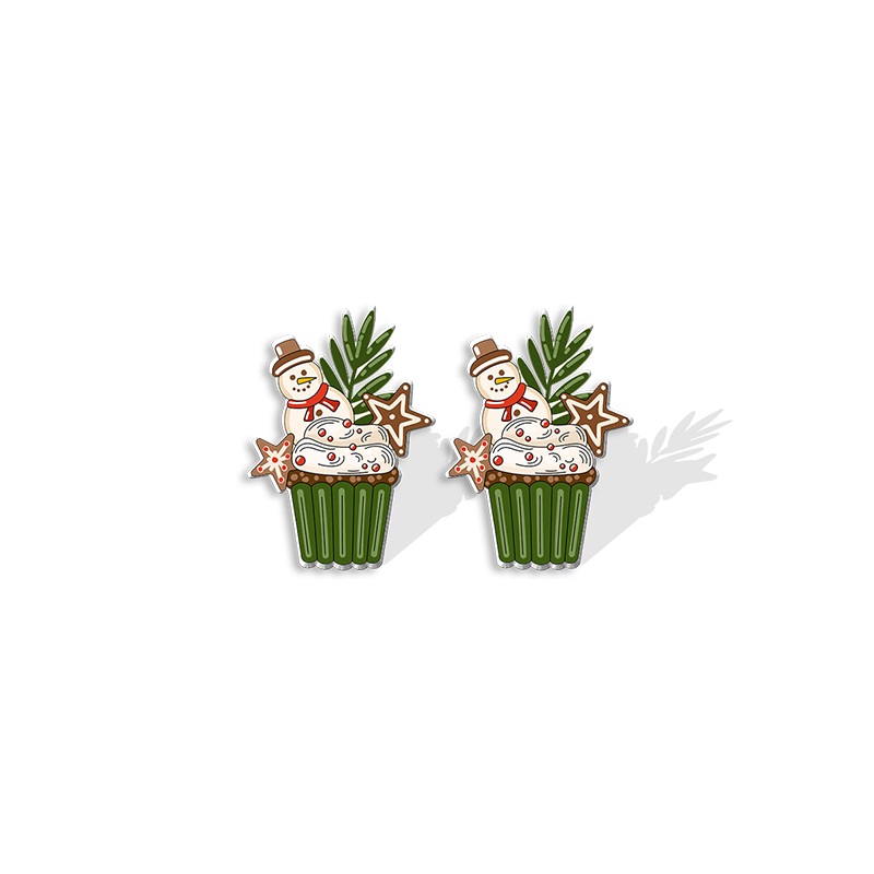 Joyas Navideñas, Joyas Navideñas, Pendientes De Muñeco De Nieve Navideño, Regalo De Navidad