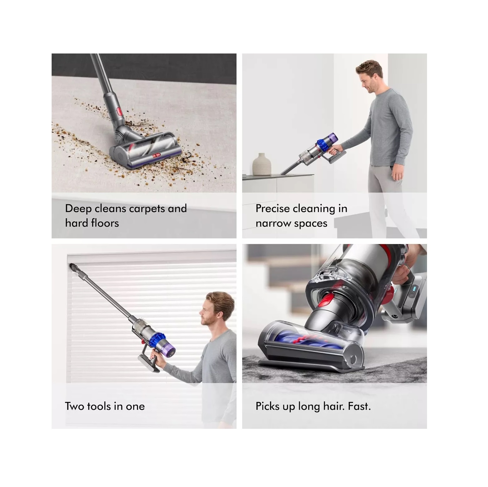Aspiradora Inalámbrica Dyson V15 Detect Pro Color Plata y Azul.