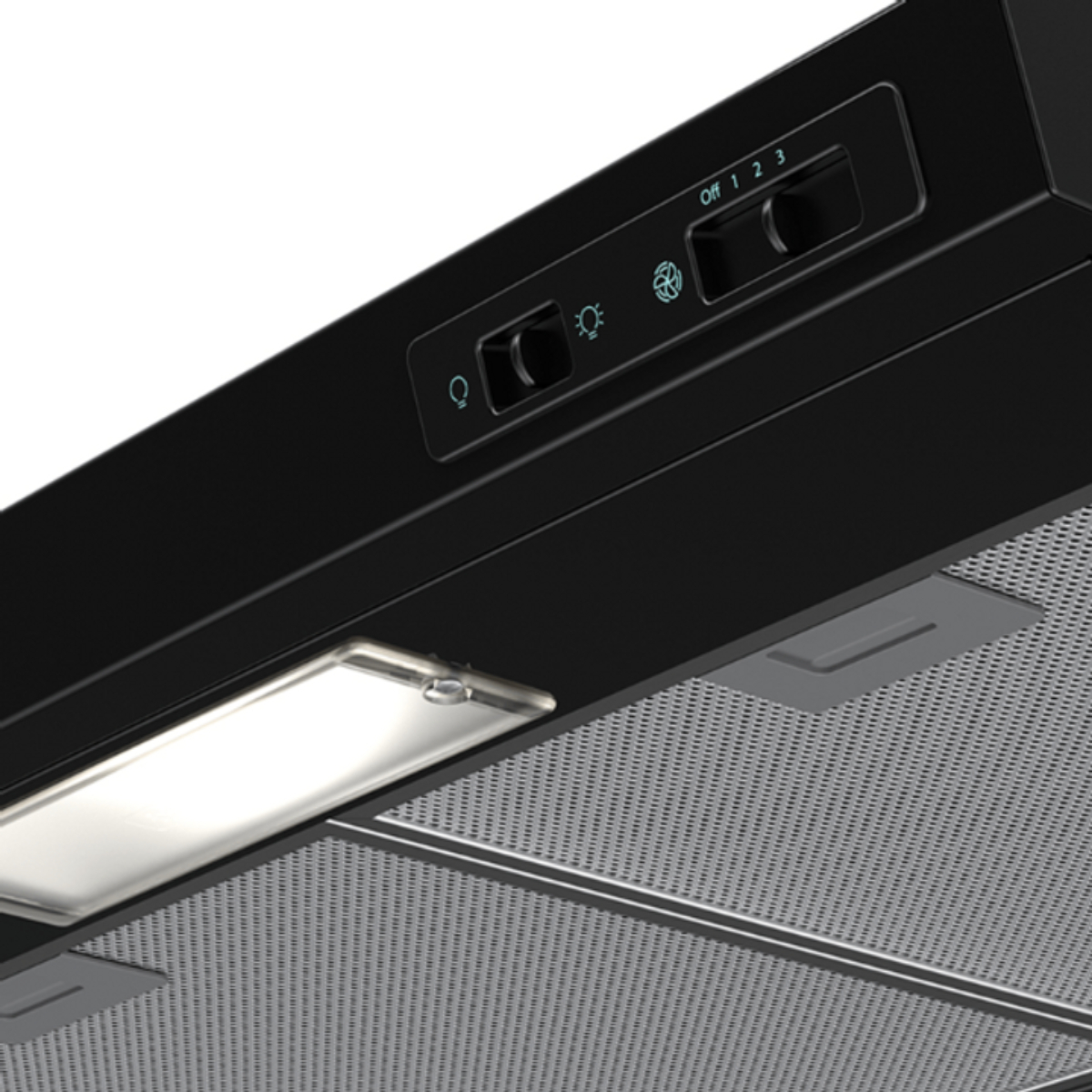 CAMPANA BAJO ALACENA / GABINETE ACROS AH7510B DE 76 CM (30 PULGADAS) ACABADO NEGRO.