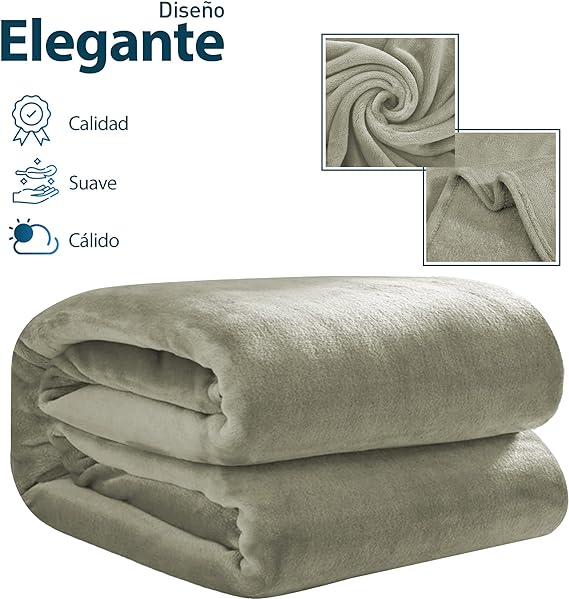 A Bluelander Cobija King Size, Franela de Alta Calidad, Frazada Cómoda y Calientita Tejido Suave y Cálido, Manta de 100% Poliéster Ultrasuave, Calidad Premium (2, Perla, King Size).