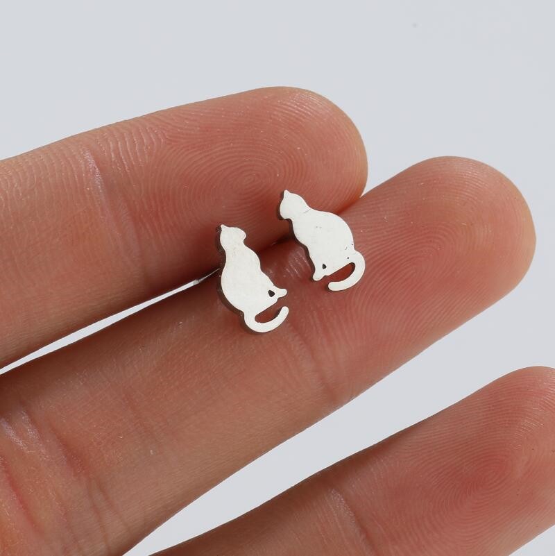 Aretes Pendientes Animal Gato Sentado Mujer Elegante Moda Fiesta Regalo