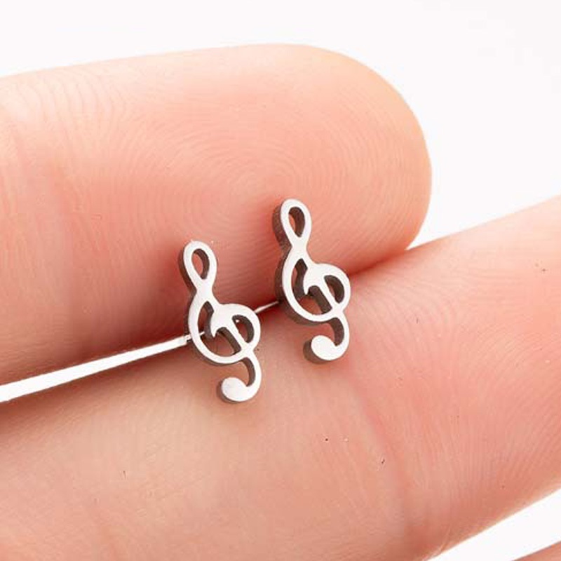 Aretes Pendientes Nota Musical Clave Sol Mujer Elegante Moda Fiesta Regalo