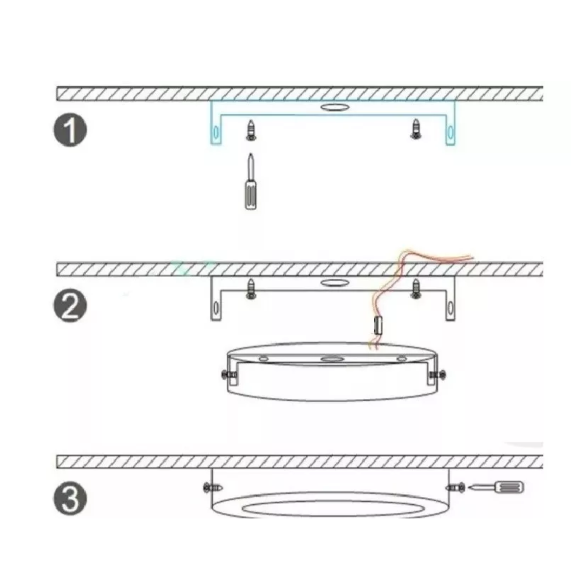 Lampara Panel Led Plafon Sobreponer 30 Cm Redonda 24w Frio.