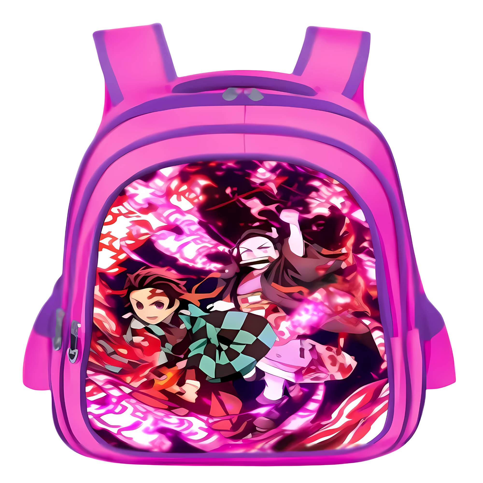Mochila Lenticular 3D Kimetsu No Yaiba Escolar, Juvenil, Estudiante Mochila con tirantes Casual Diseño Anime Demon Slayer
