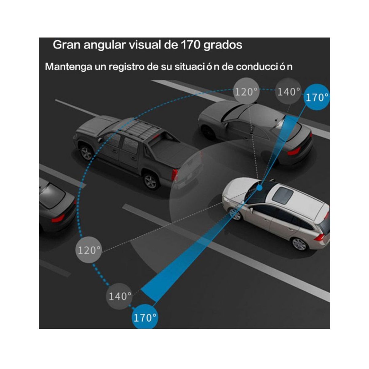 Retrovisor Camara Dashcam Graba Frontal Full HD y Reversa Pantalla Integrada al Espejo.