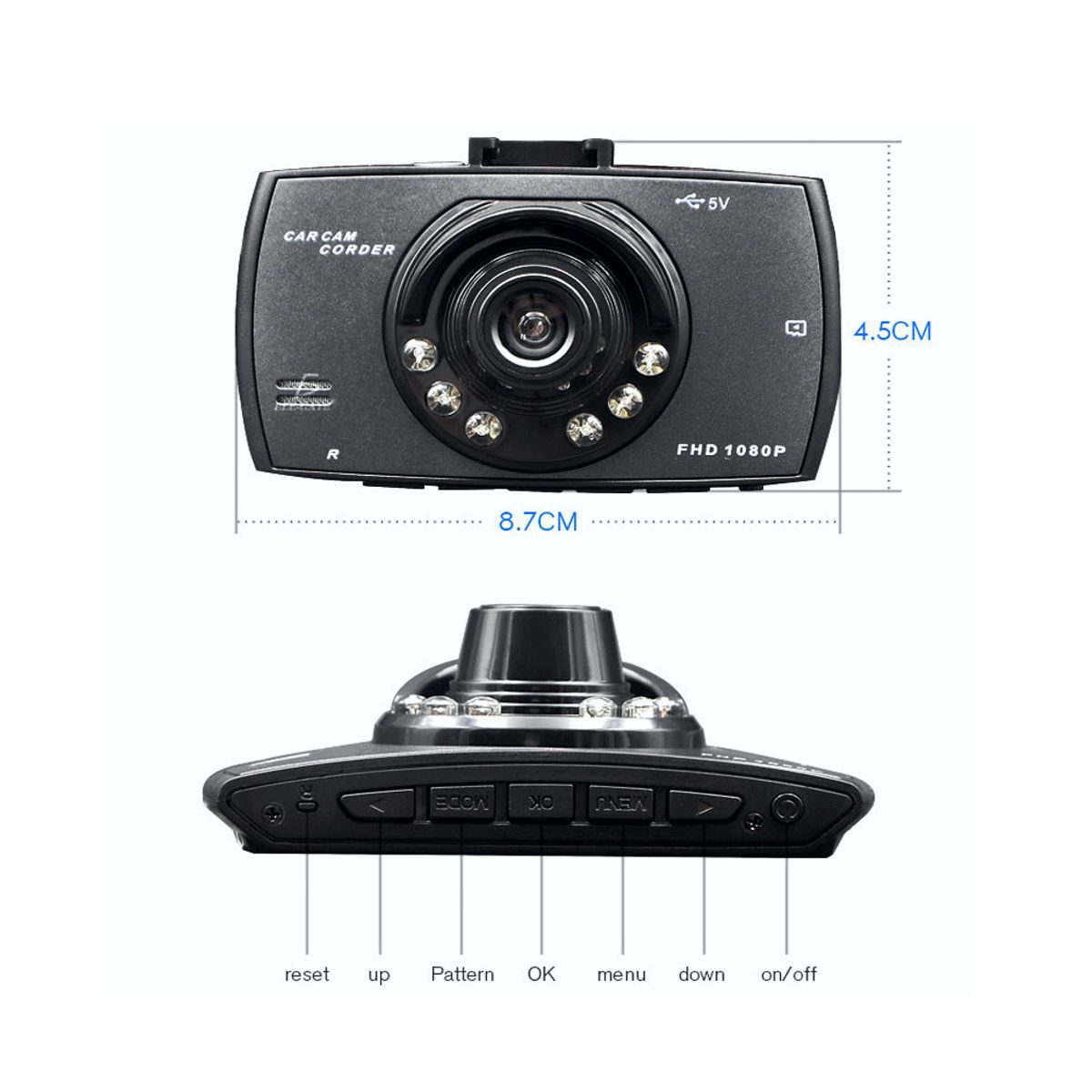 Camara De Seguridad Dashcam Para Auto Grabacion Frontal en HD Vision Nocturna.