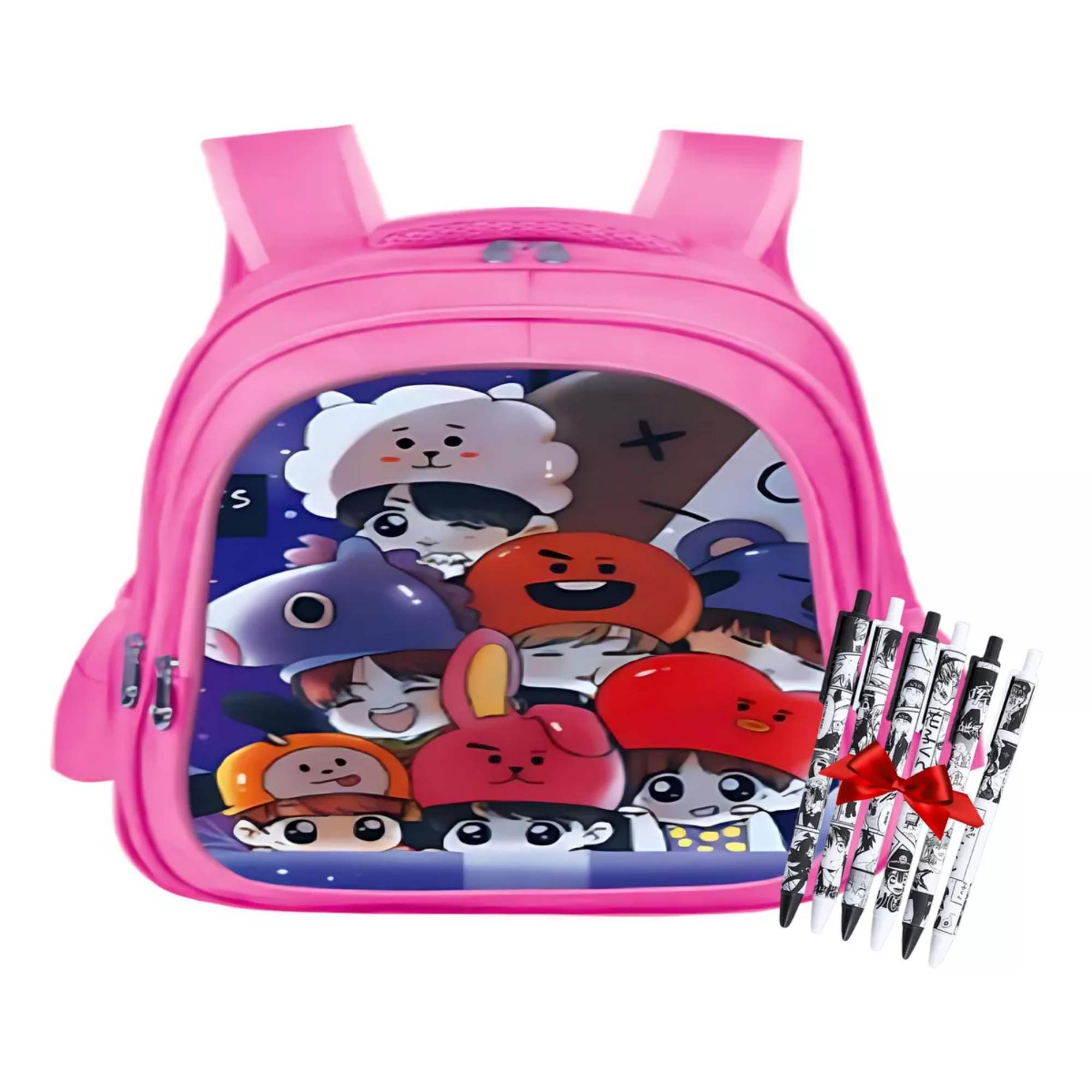 Mochila Lenticular 3D Banda K-pop Animado BTSEscolar, Juvenil, Estudiante Mochila con tirantes Casual Diseño BTS version Caricatura Kawaii