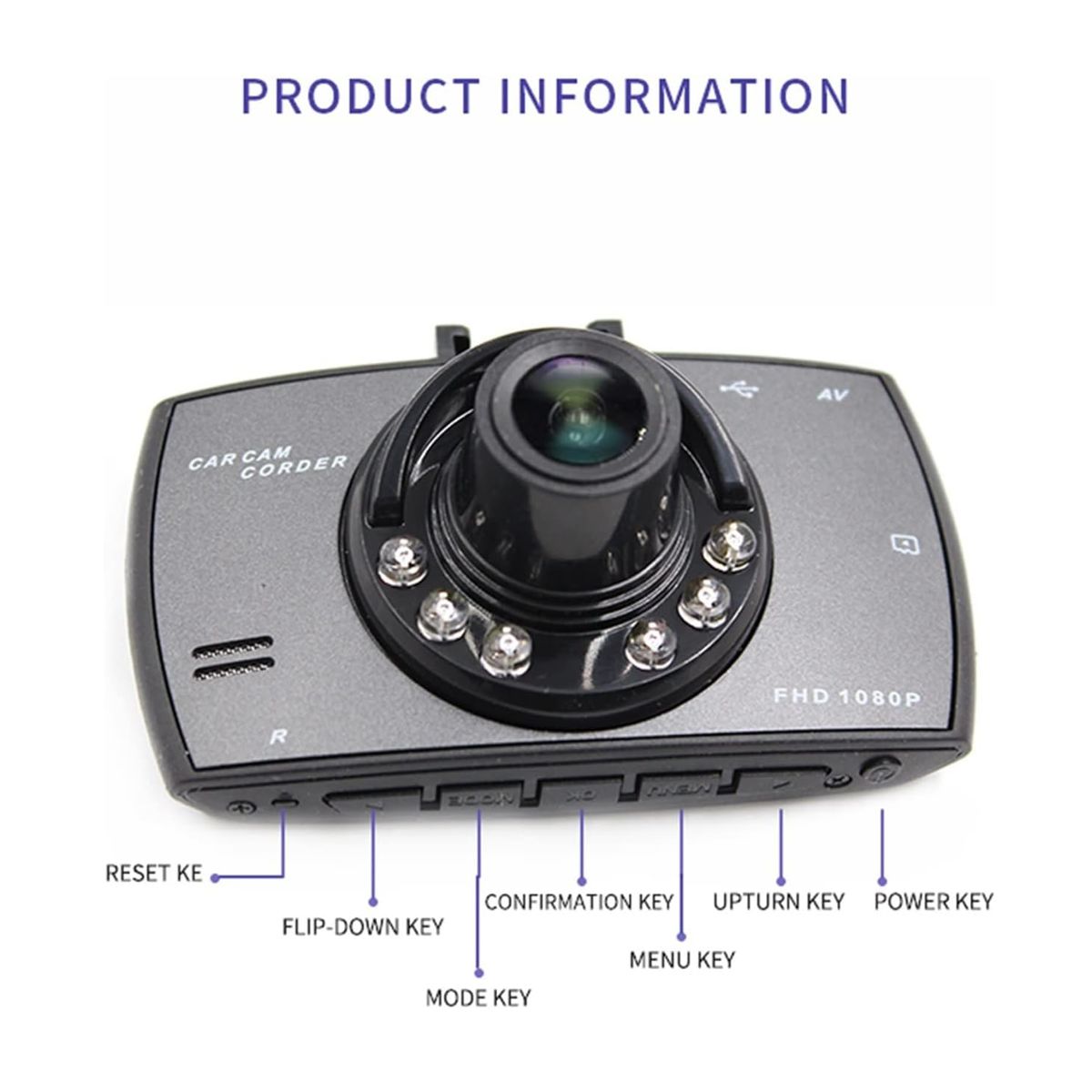 Camara De Seguridad Dashcam Para Auto Grabacion Frontal en HD Vision Nocturna.