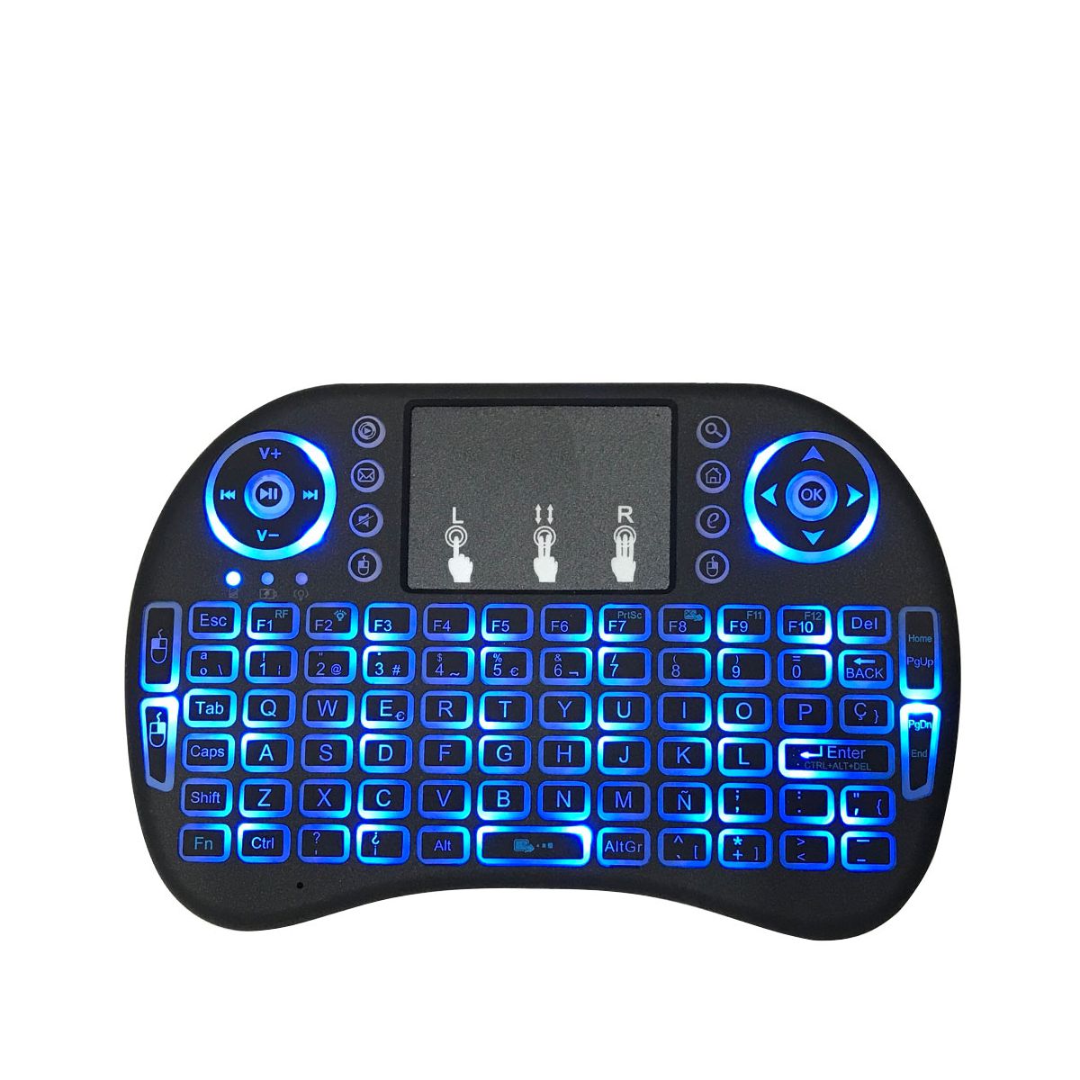 Mini Teclado Inalambrico Recargable Retroiluminado Tecla Ñ Para Smarttv PC Laptop.