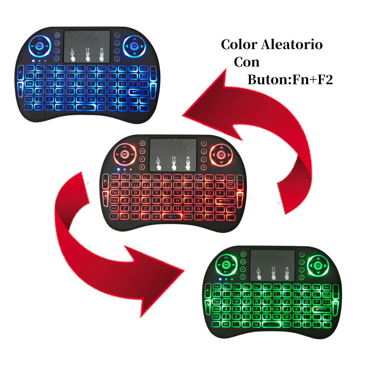 Mini Teclado Inalambrico Recargable Retroiluminado Tecla Ñ Para Smarttv PC Laptop.