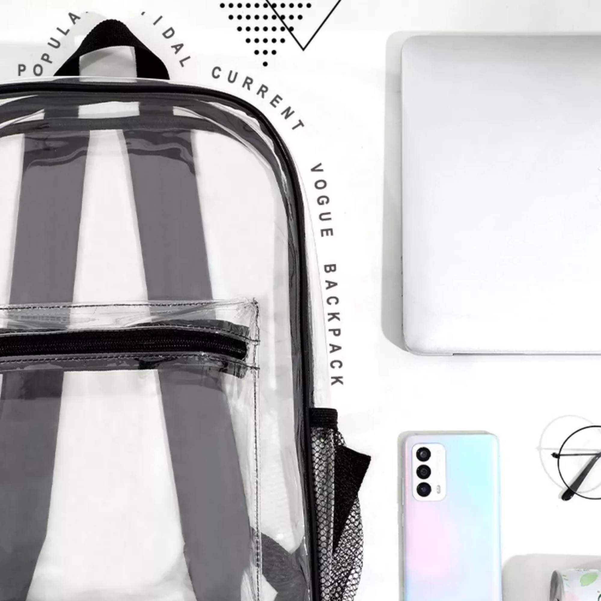 Mochila Transparente Para Hombre Mujer Niños Escolares Conciertos Multiusos Trendy Resistente Versatil