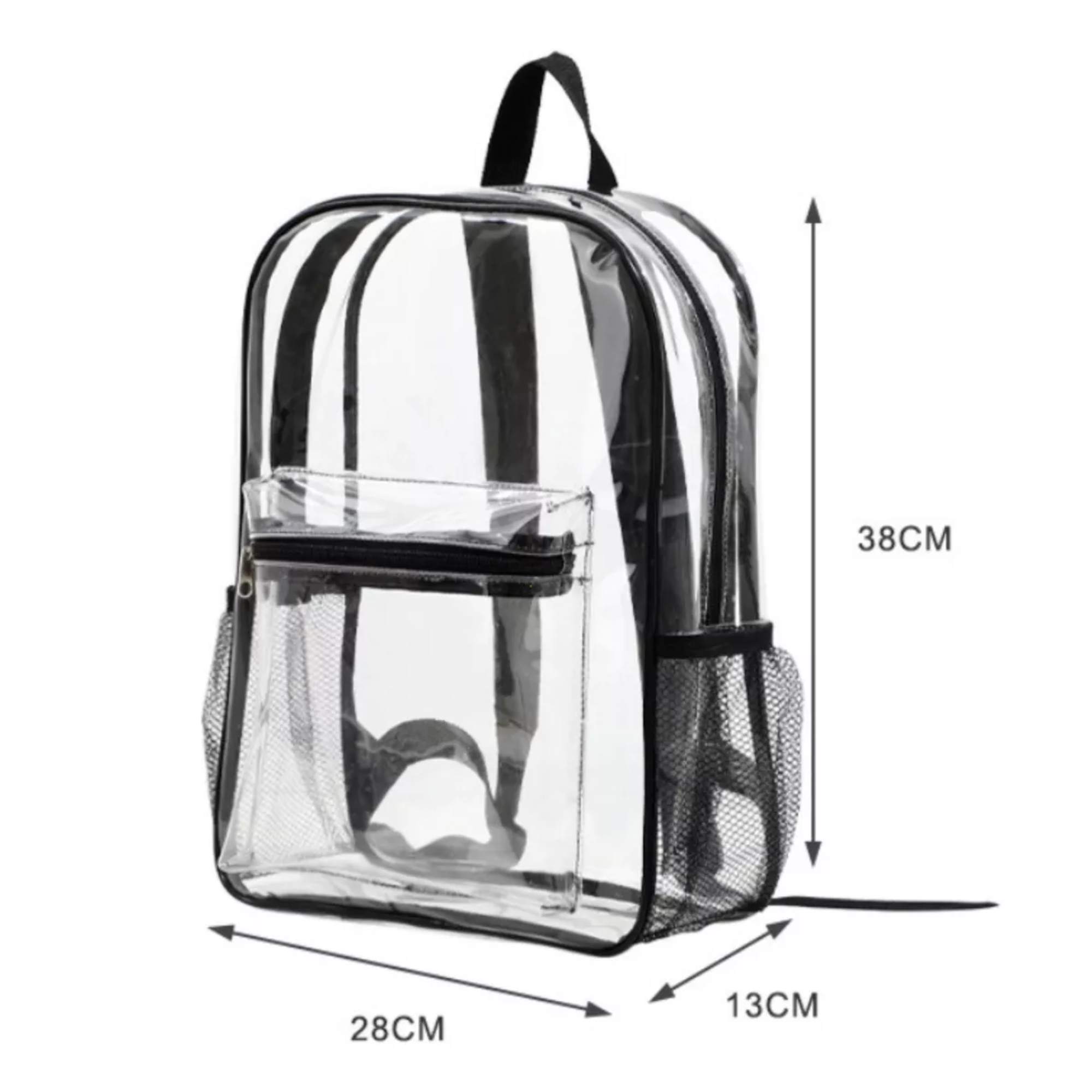 Mochila Transparente Para Hombre Mujer Niños Escolares Conciertos Multiusos Trendy Resistente Versatil