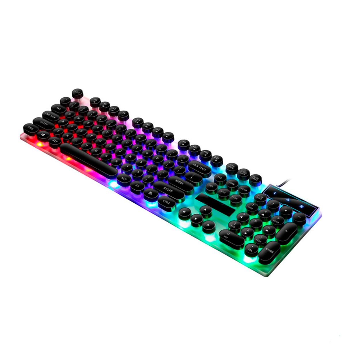 Kit Teclado Y Mouse Gamer Iluminacion RGB USB Blanco.