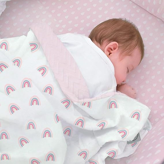 A Nap Baby Cobijas para Bebé Tipo Cobertor Ideal para Cuna, Toddler ó Descanso - Arcoiris.