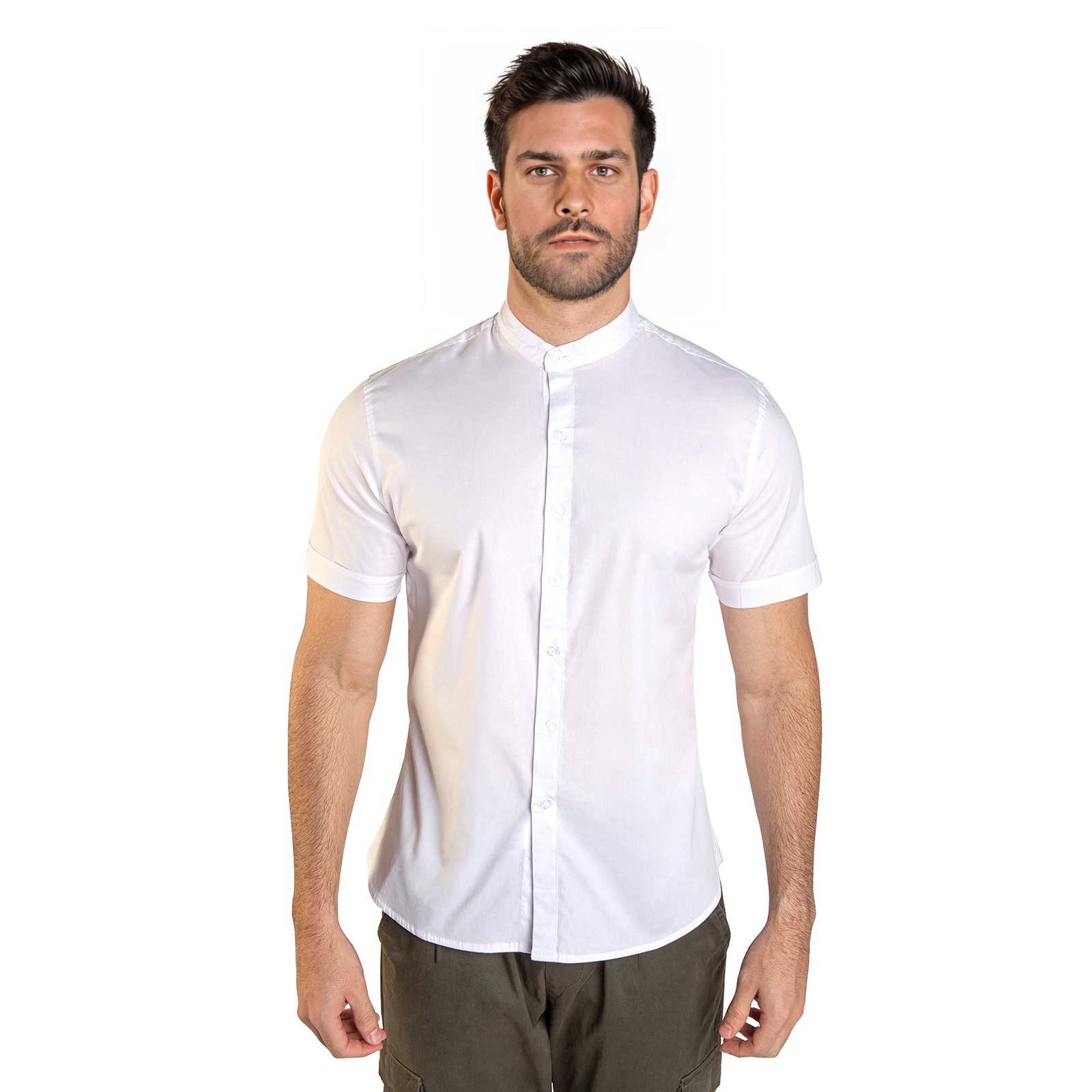 Camisa Cuello Mao Camisa Blanca Falabella Camisa Blanca De Hombre