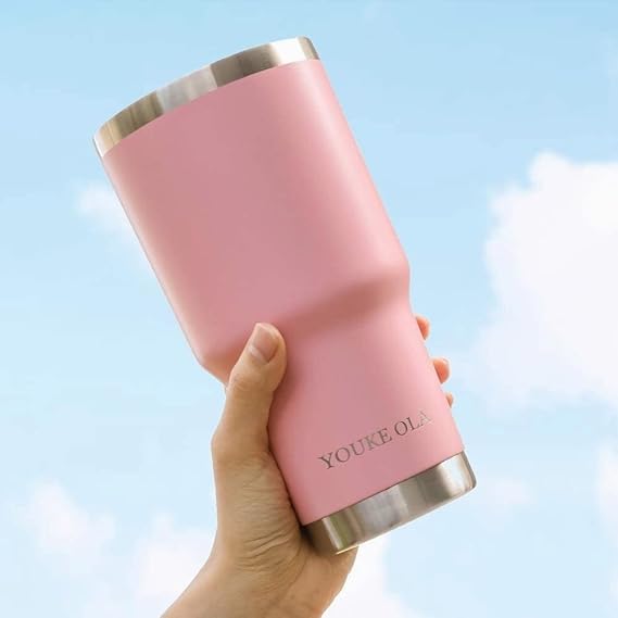 A 30 Oz Termo de Acero Inoxidable, BAKEWAY Vaso Térmico de Acero Inoxidable para Calor y Frío, Termo para Café con Tapa Hermética Antifugas para Exteriores, Oficinas, Hogar (887.206 ml) (Rosa).