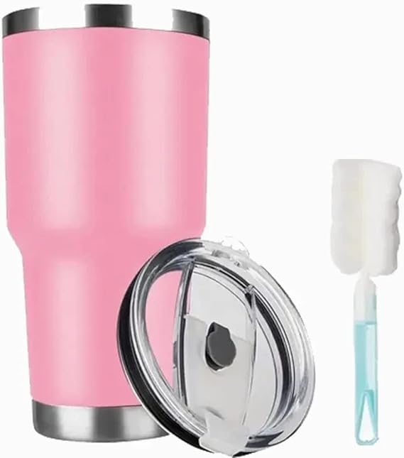 A 30 Oz Termo de Acero Inoxidable, BAKEWAY Vaso Térmico de Acero Inoxidable para Calor y Frío, Termo para Café con Tapa Hermética Antifugas para Exteriores, Oficinas, Hogar (887.206 ml) (Rosa).