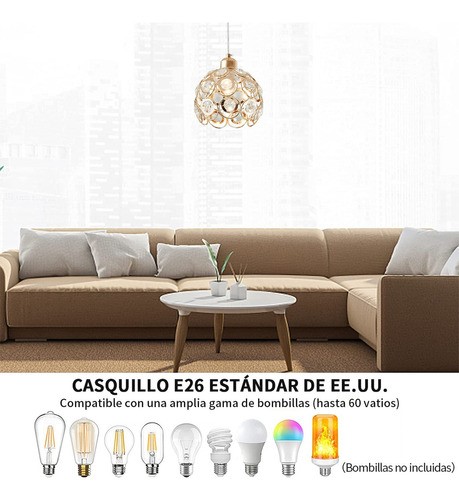 Lámpara candelabro de techo Naixueli BF8-035 110V dorado.