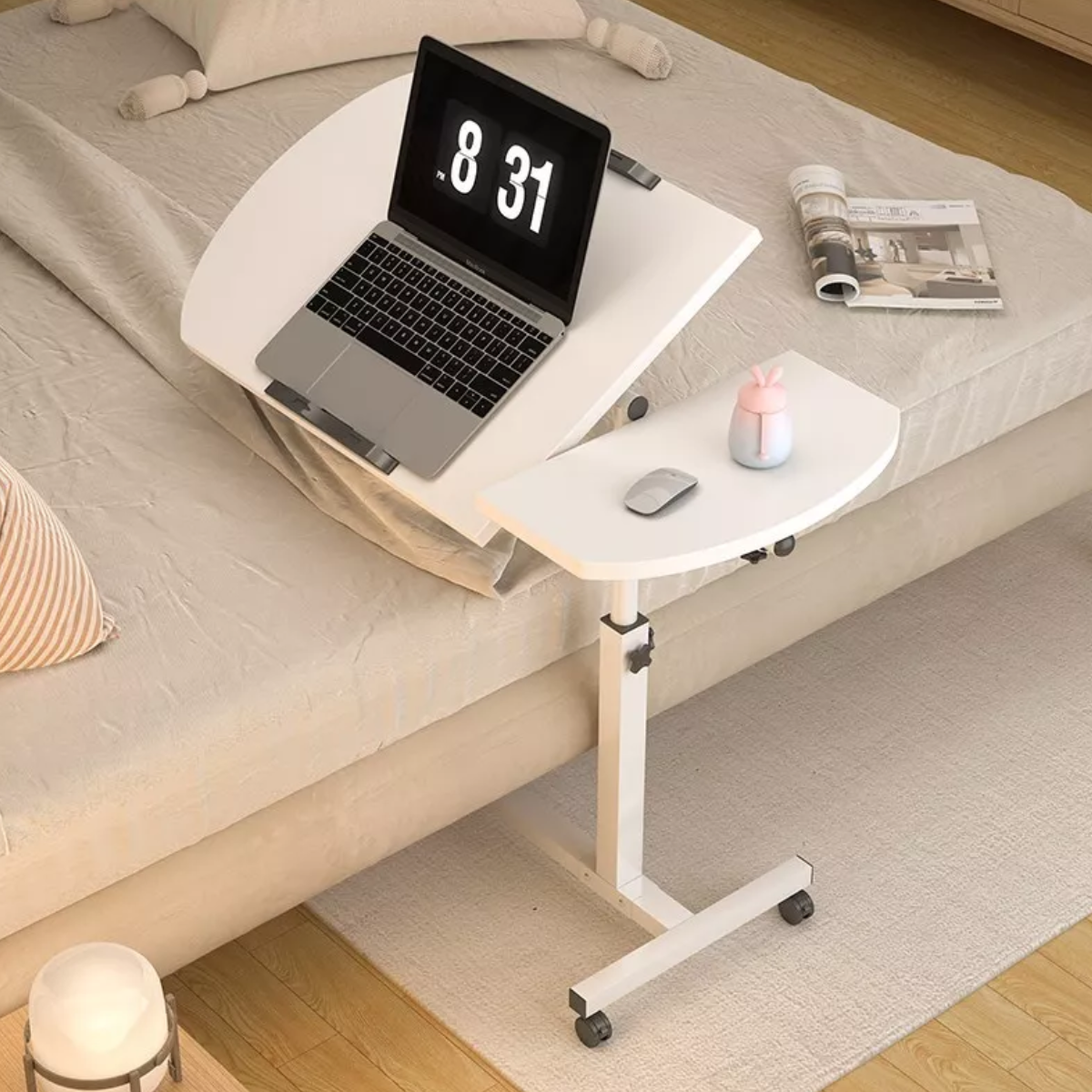 Mesa Auxiliar De Sofá Plegable Y Extraíble Para Laptop 60cm.