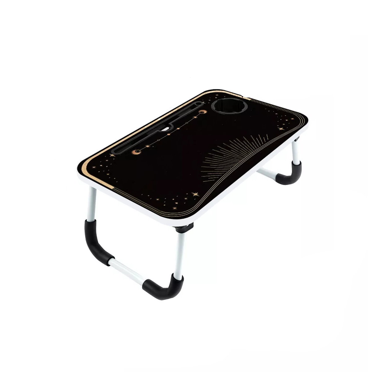 Mesa Plegable Portafolio De Madera Soporte Laptop Portátil Negro Luna.