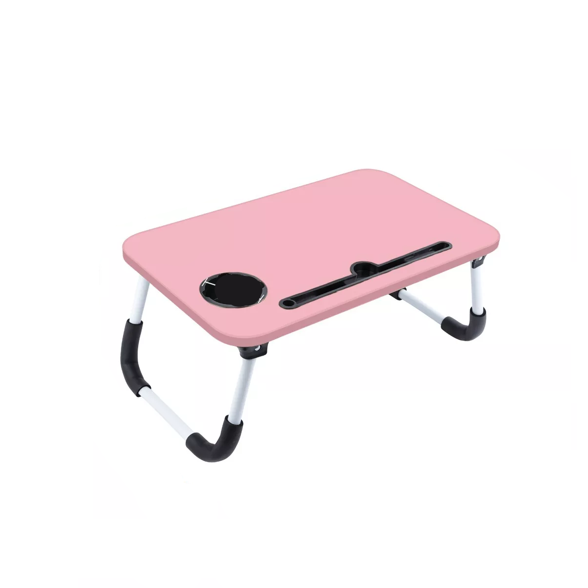 Mesa Plegable Portafolio De Madera Soporte Laptop Portátil Rosa.
