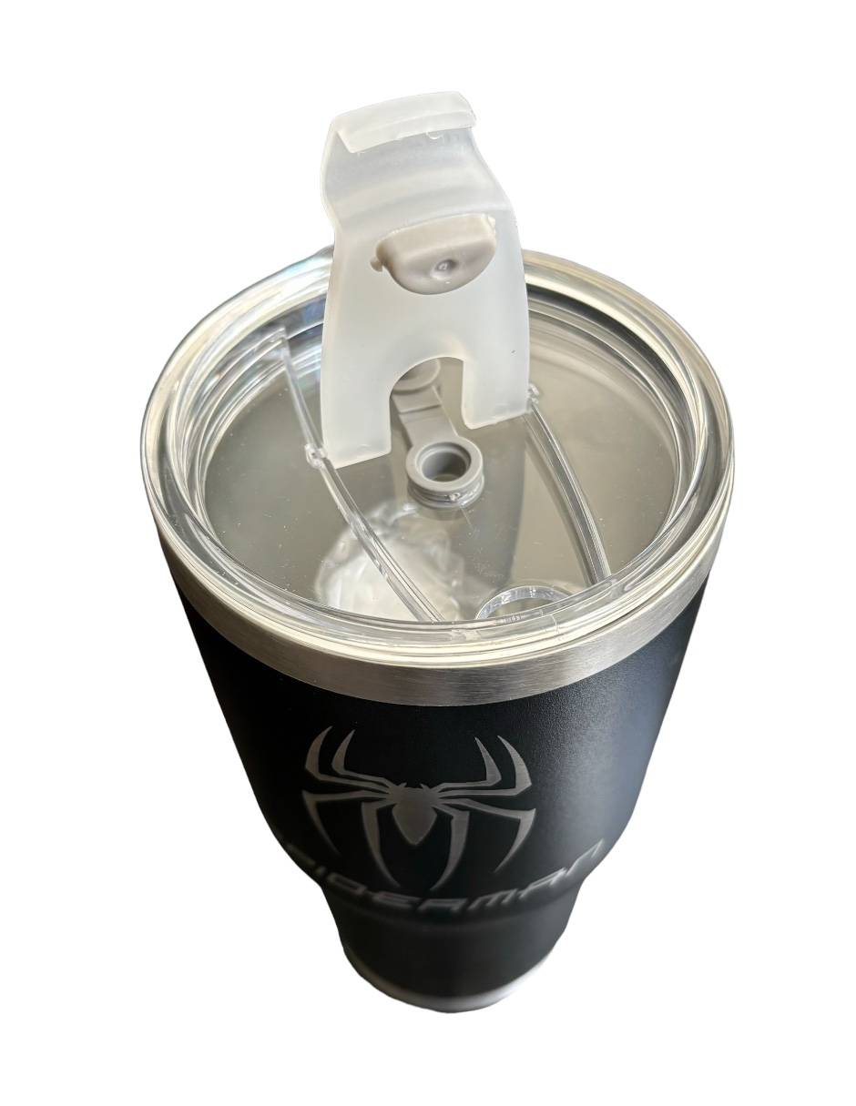 Termo de acero inoxidable Spiderman color negro 30 Oz.