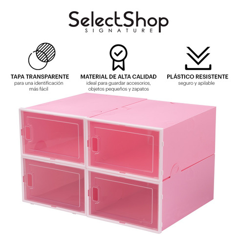 Cajas Organizadoras Cajoneras Apilables Para Zapatos 12 Pzs.
