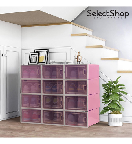 Cajas Organizadoras Cajoneras Apilables Para Zapatos 12 Pzs.
