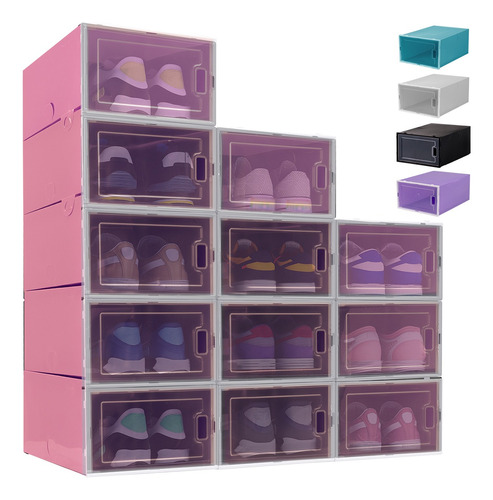 Cajas Organizadoras Cajoneras Apilables Para Zapatos 12 Pzs.