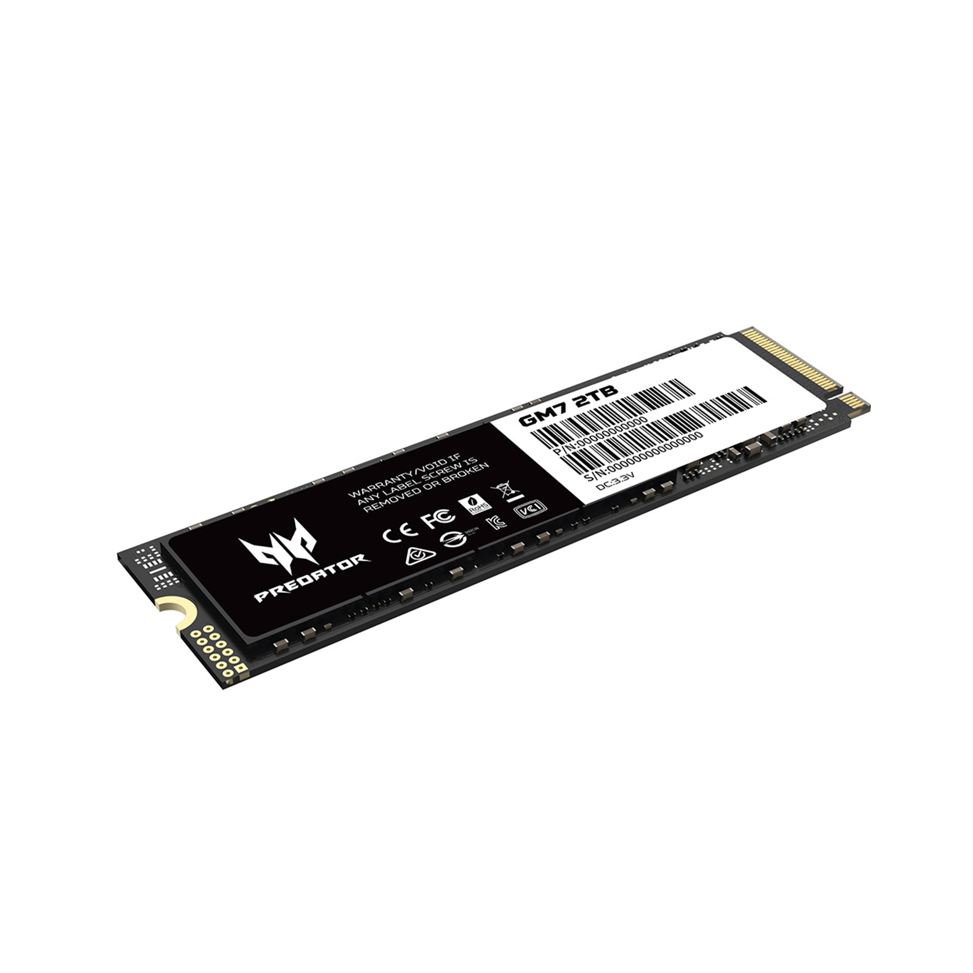 Unidad de Estado Sólido Predator GM7 de 2 TB, M2 2280, NVMe PCIe Gen 4X4, 7400/6300 MB/s.