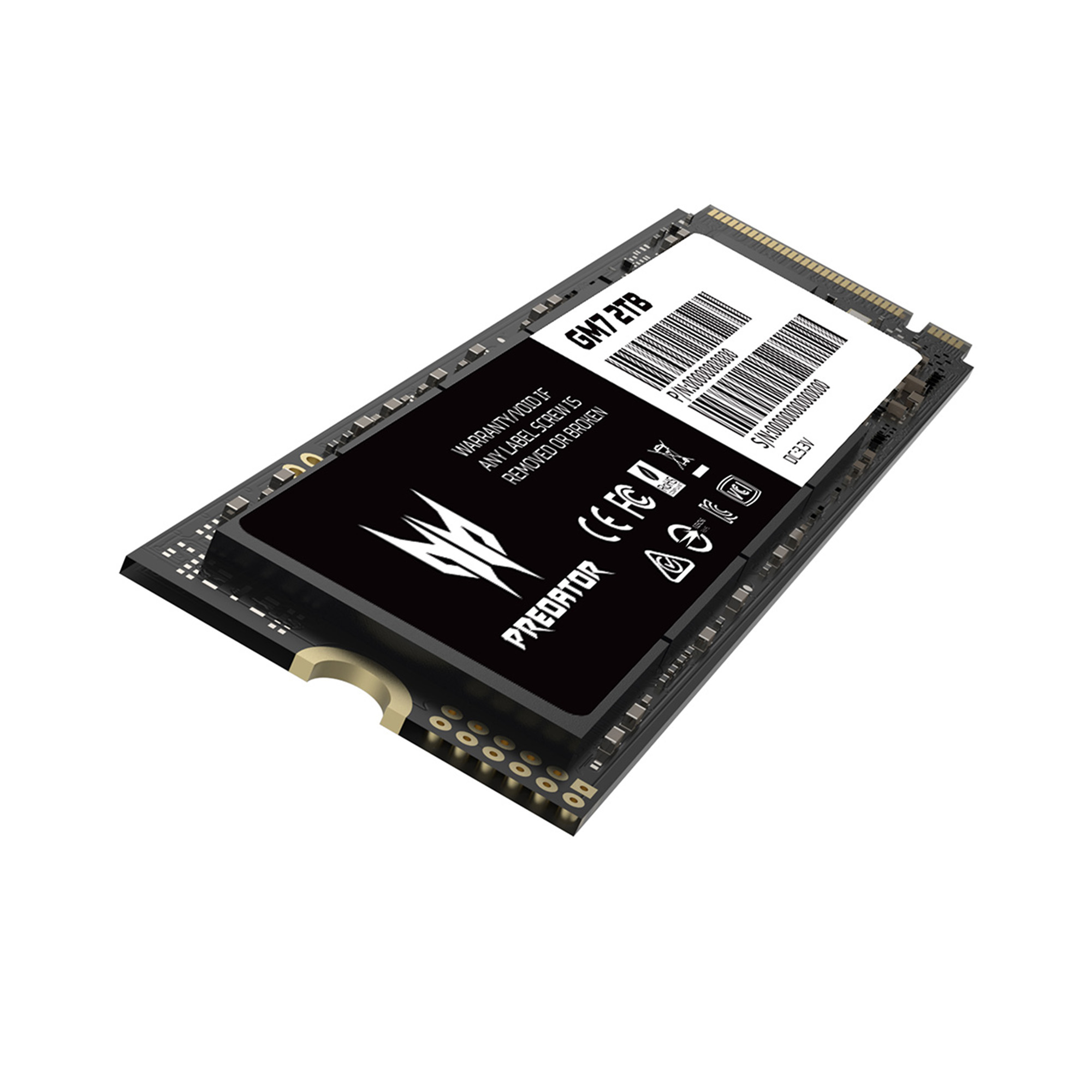 Unidad de Estado Sólido Predator GM7 de 2 TB, M2 2280, NVMe PCIe Gen 4X4, 7400/6300 MB/s.