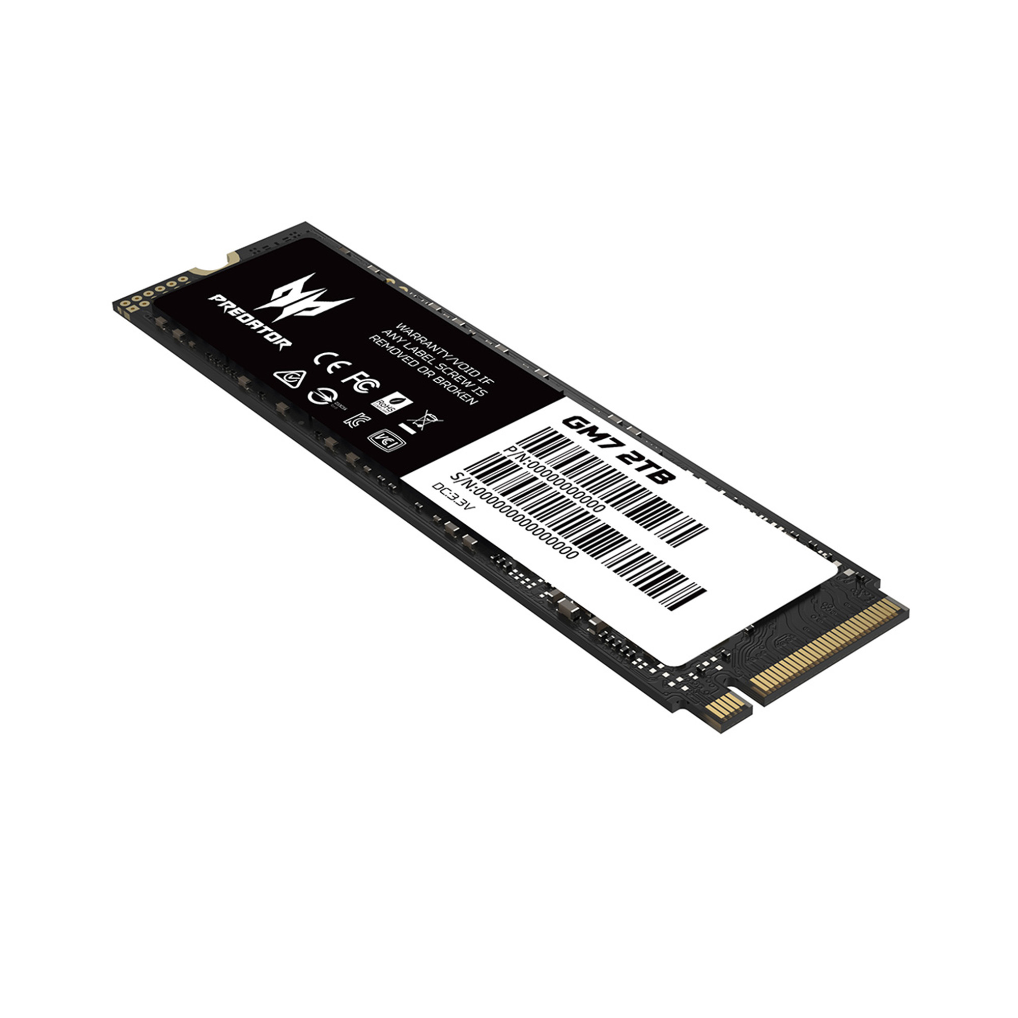 Unidad de Estado Sólido Predator GM7 de 2 TB, M2 2280, NVMe PCIe Gen 4X4, 7400/6300 MB/s.