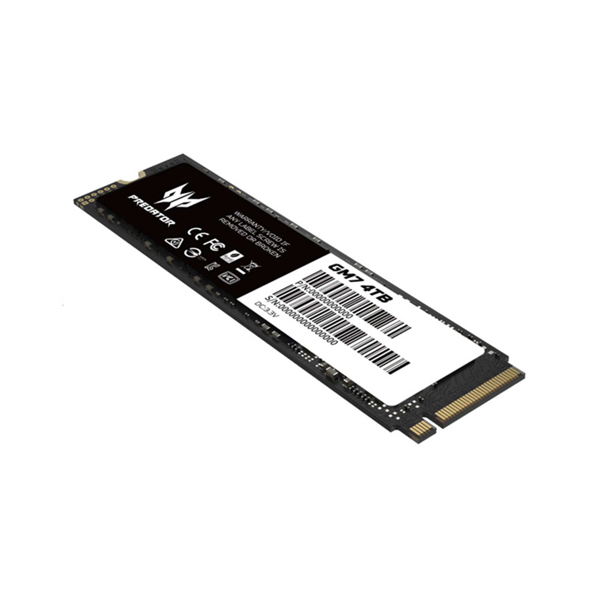 Unidad de Estado Sólido Predator GM7 de 4 TB, M2 2280, NVMe PCIe Gen 4X4, 7400/6300 MB/s.