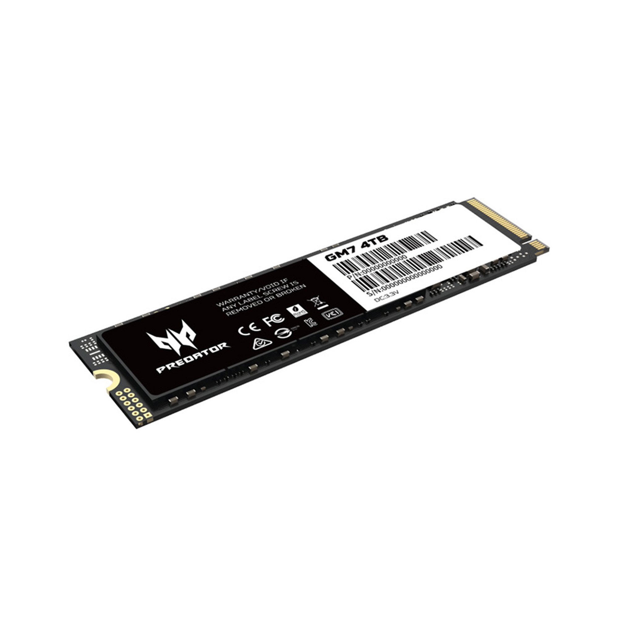 Unidad de Estado Sólido Predator GM7 de 4 TB, M2 2280, NVMe PCIe Gen 4X4, 7400/6300 MB/s.