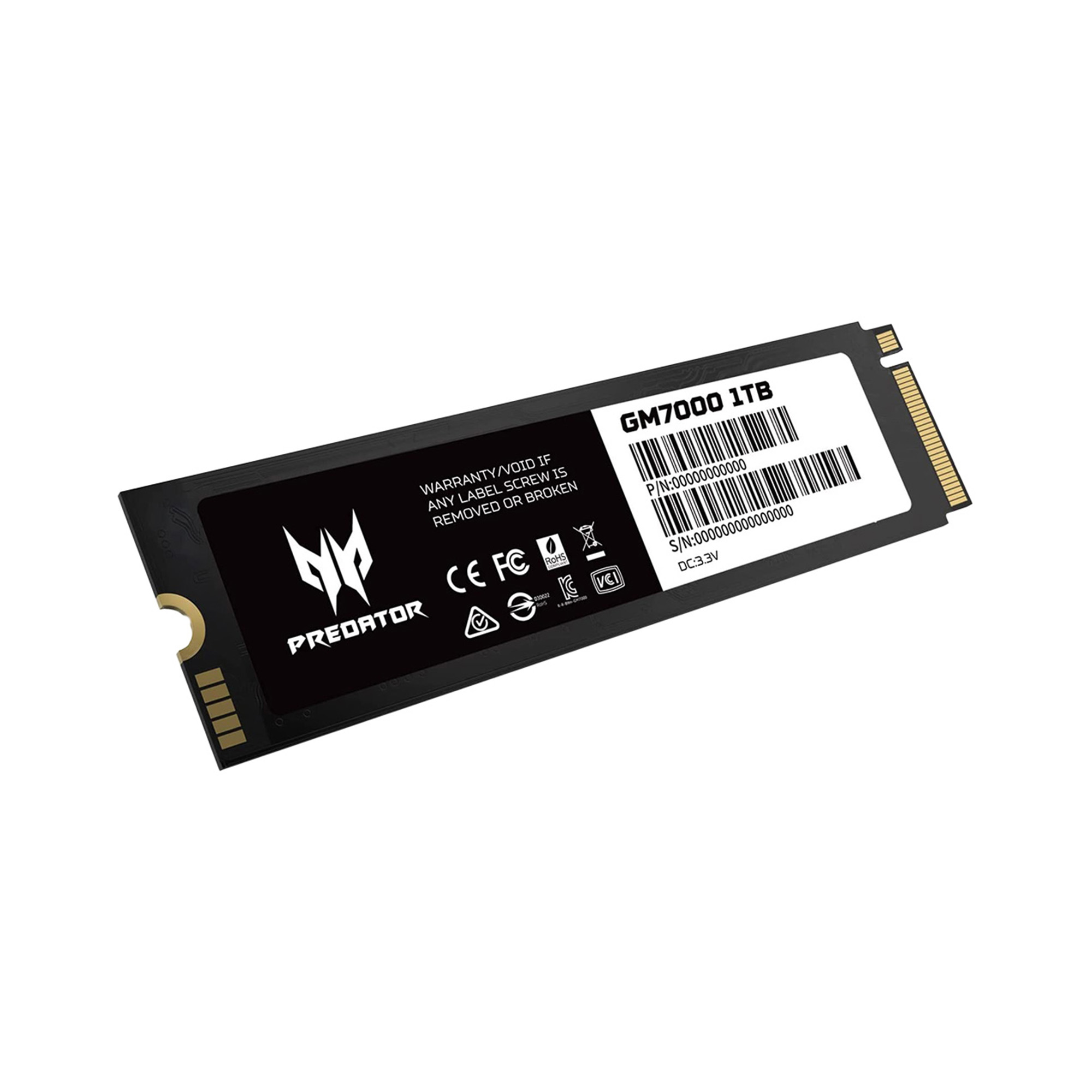 Unidad de Estado Sólido Predator GM7000 de 1 TB, M2 2280, NVMe PCIe Gen 4X4, 7400/6700 MB/s