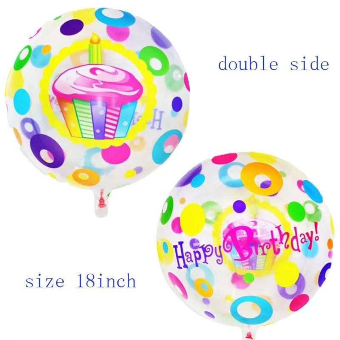10 Globos Látex Cupcake Panque Happy Birthday Fiesta Regalos Decoración