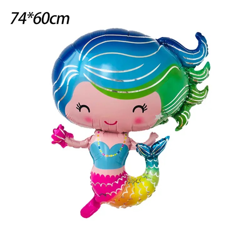 4 Globos Látex Sirena Grande Mar Fiesta Regalos Decoración