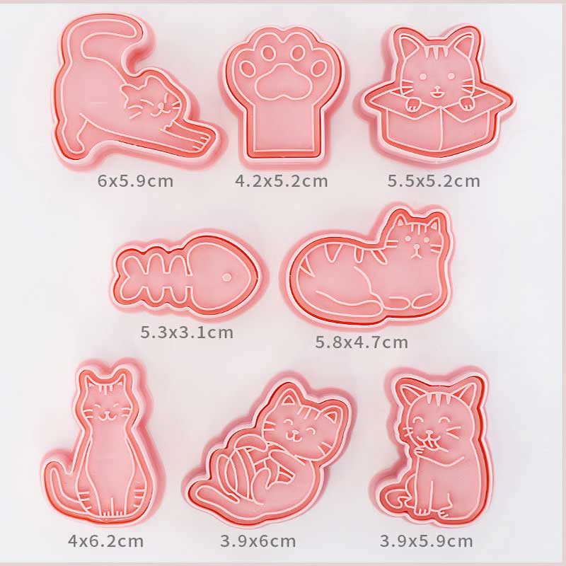 Cortador de Galletas Gatito Kitty 8 Piezas Dibujos Animados Molde 1