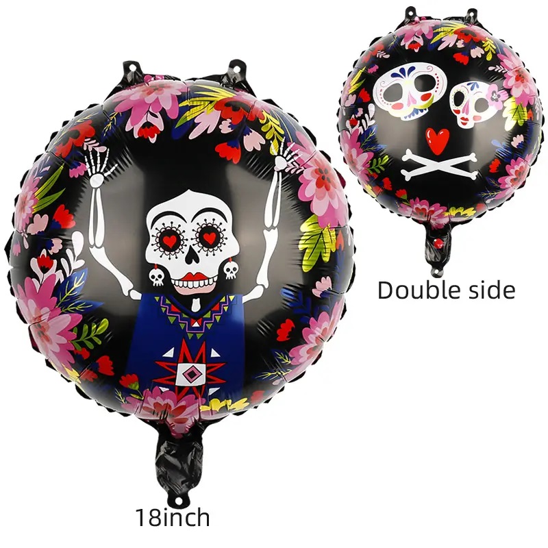 10 Globos Látex Dia Muertos Catrina Fiesta Regalos Decoración