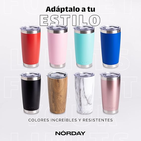 A NORDAY | Termos para Agua - Termo Tumbler Arena Leopardo | Vaso Termico 20oz - 600ml | Vasos de Acero Inoxidable - Termos para Cafe - Temperatura 24hs | Regalos Para Mujer - Regalos para Hombre.